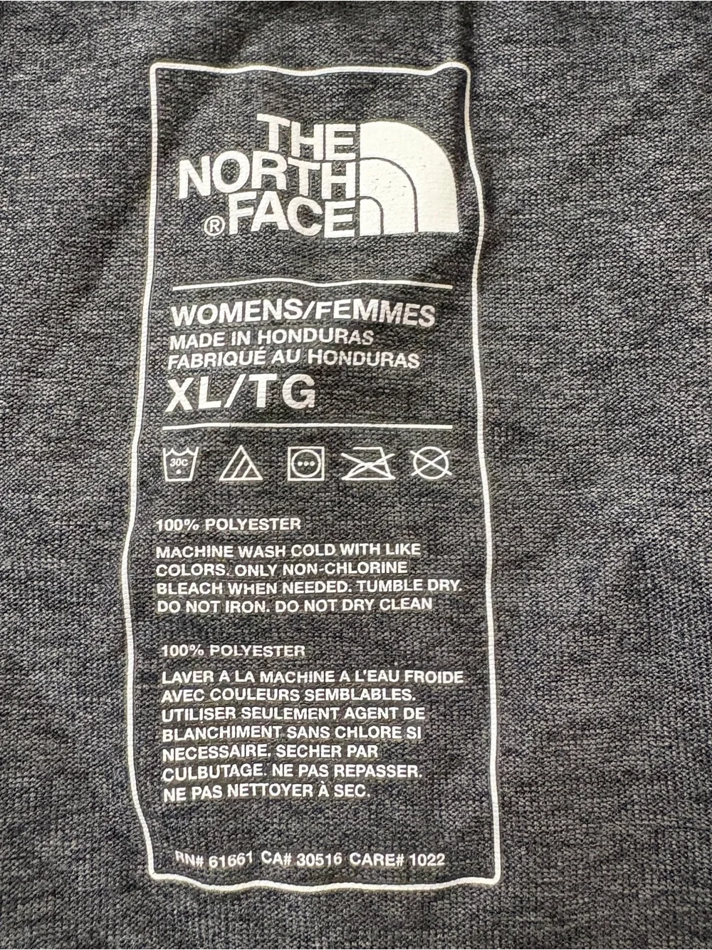 The North Face Women's Short-Sleeve Crew Tee in Charcoal with Yellow Logo - Picture 4 of 5